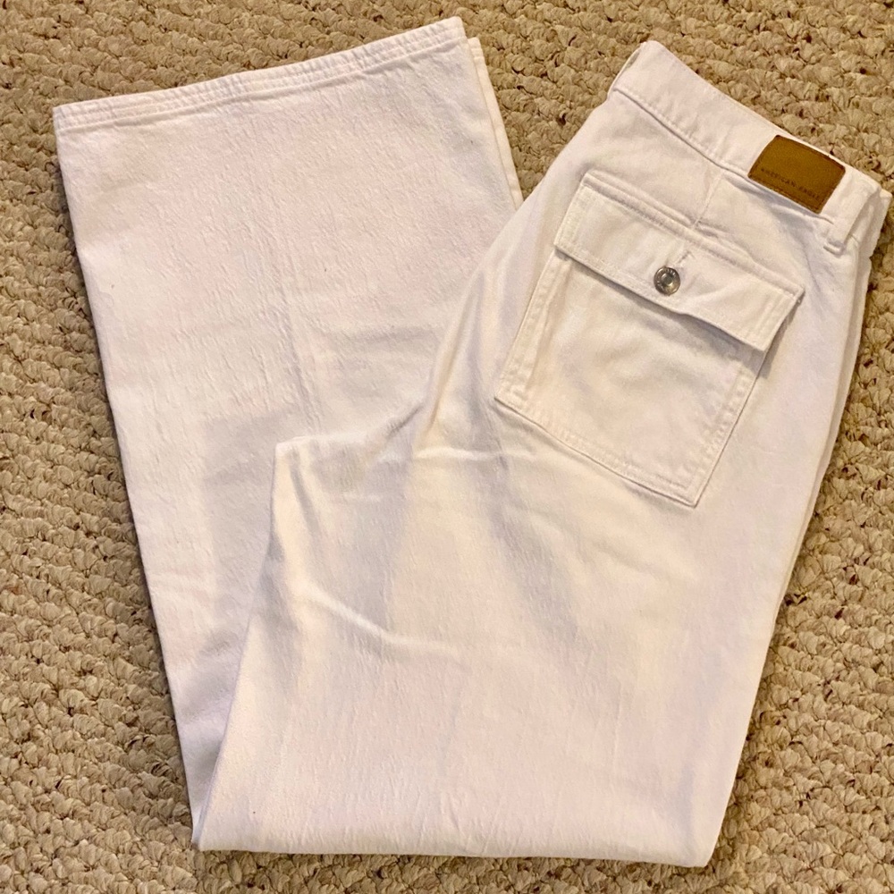 American Eagle Outfitters White Wide Leg Jeans